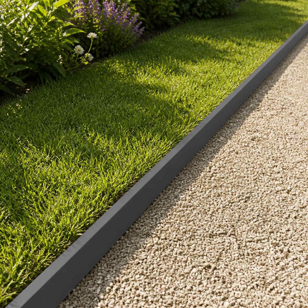 Puutarhan reunusprofiili 2 kpl 100 x 5 x 5 cm Teräs Antrasiitti