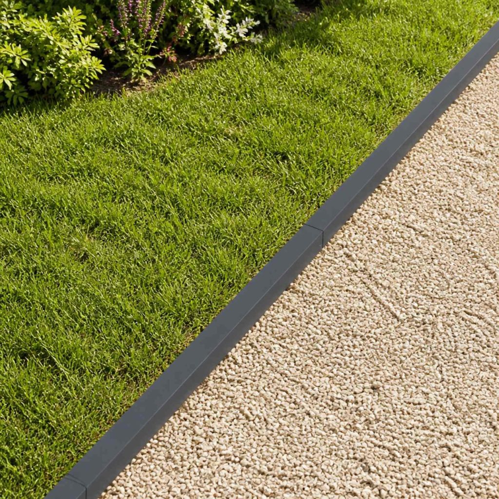 Puutarhan reunusprofiili 2 kpl 100 x 6 x 5 cm Teräs Antrasiitti