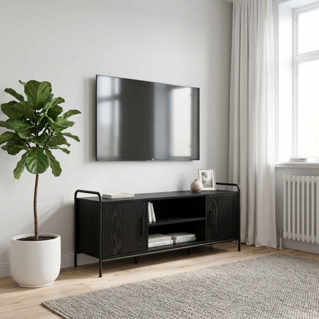 TV-kaappi 119 x 33 x 50 cm Musta tammi