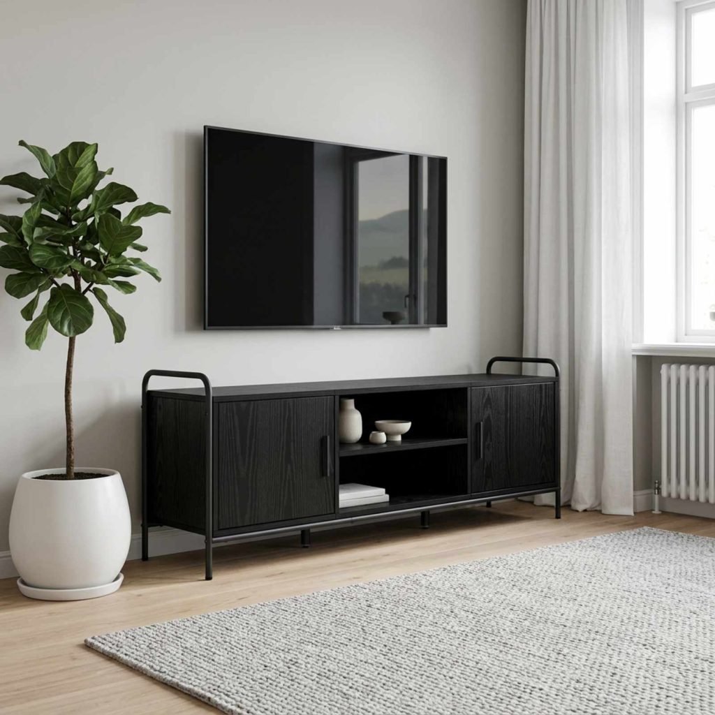 TV-kaappi 133 x 33 x 50 cm Musta tammi Tekninen puu
