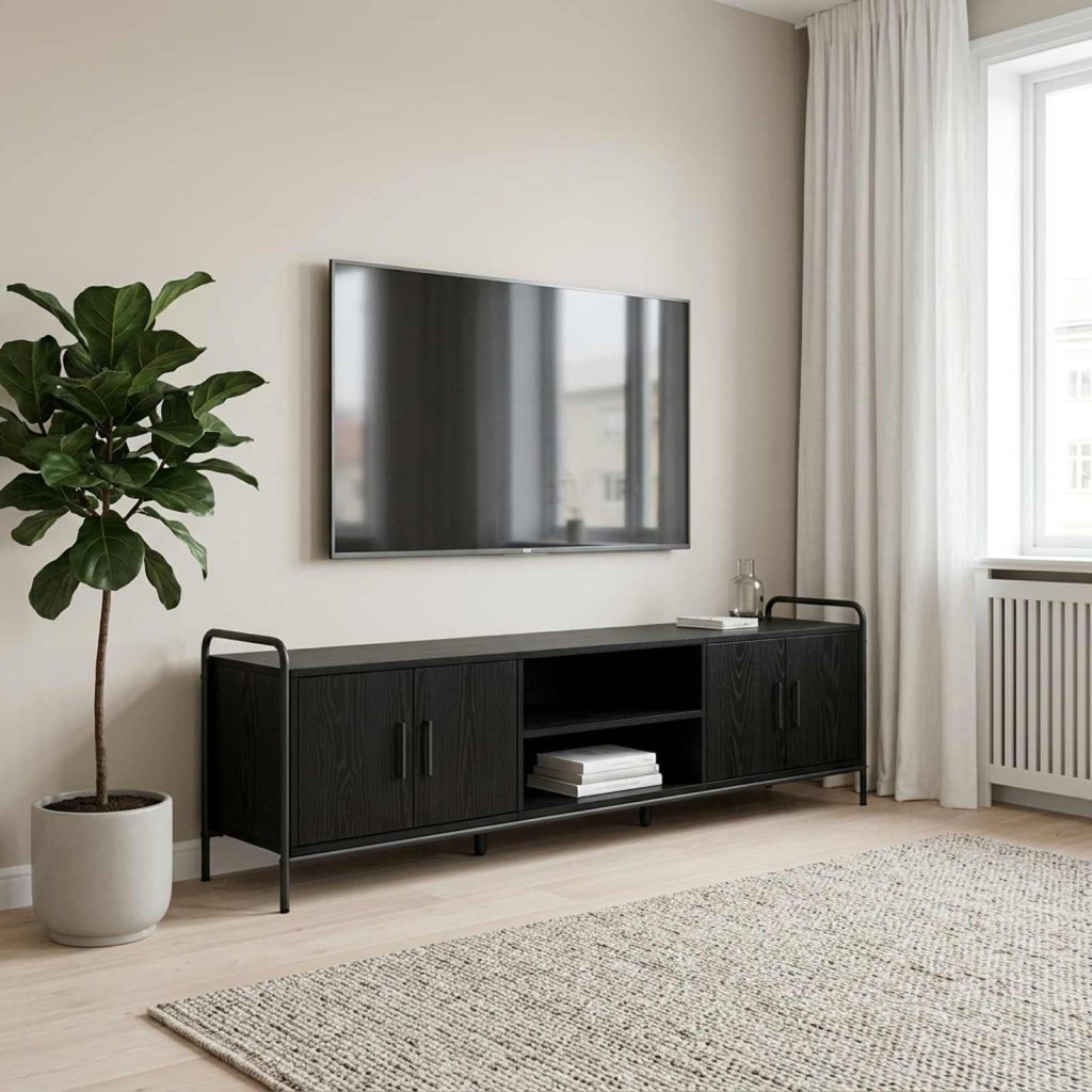 TV-kaappi 167,5 x 33 x 50 cm Musta tammi Tekninen puu