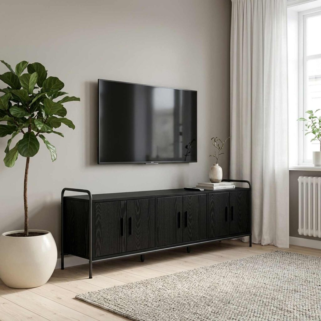 TV-kaappi 146 x 33 x 50 cm Musta tammi Tekninen puu