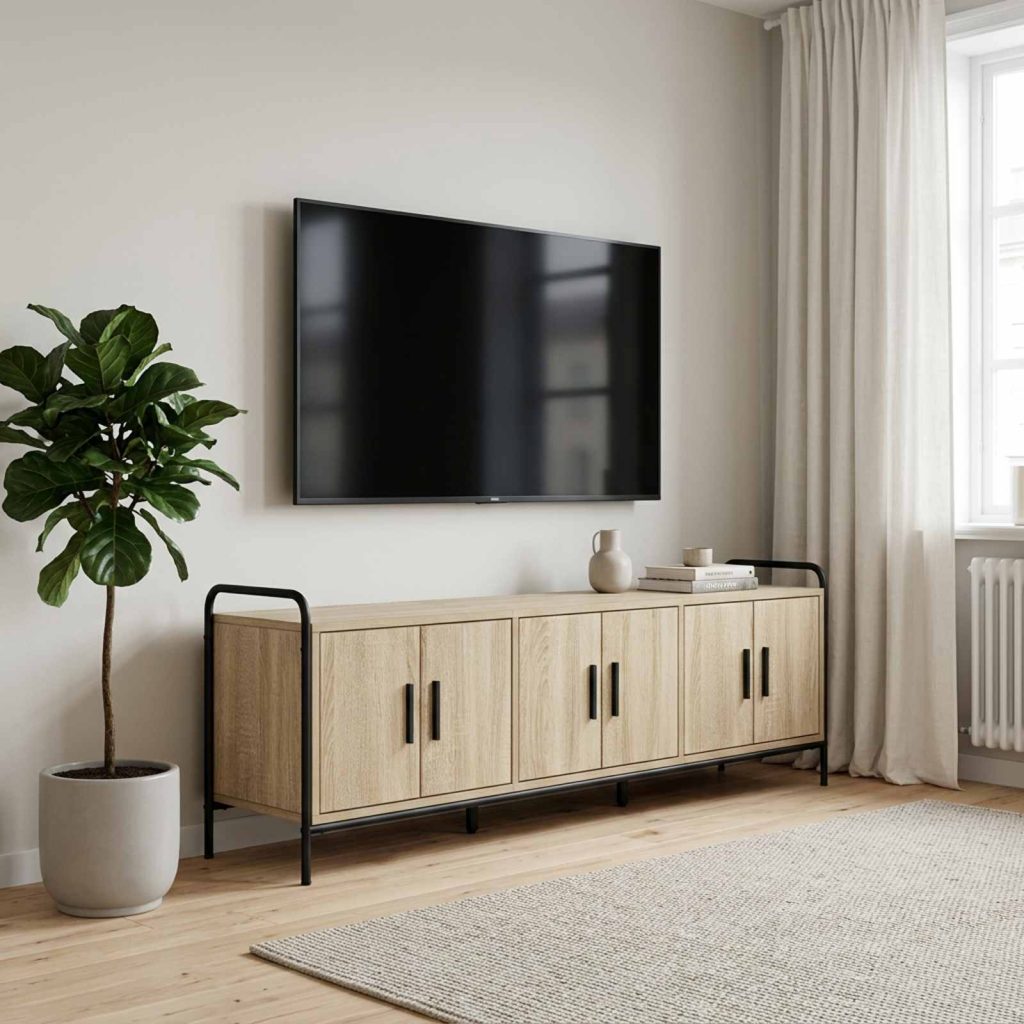 TV-kaappi 146 x 33 x 50 cm Sonoma-tammi Tekninen puu