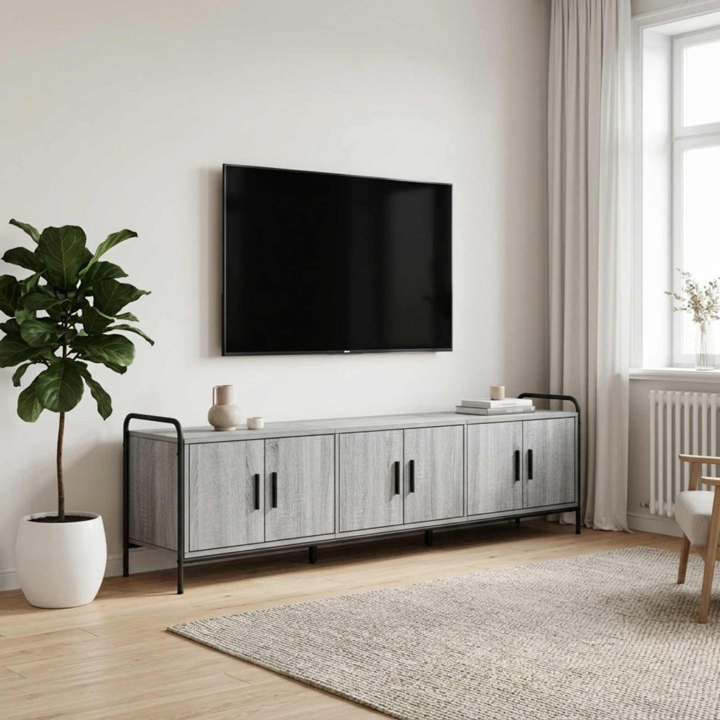 TV-kaappi 146 x 33 x 50 cm Harmaa Sonoma Tekninen puu