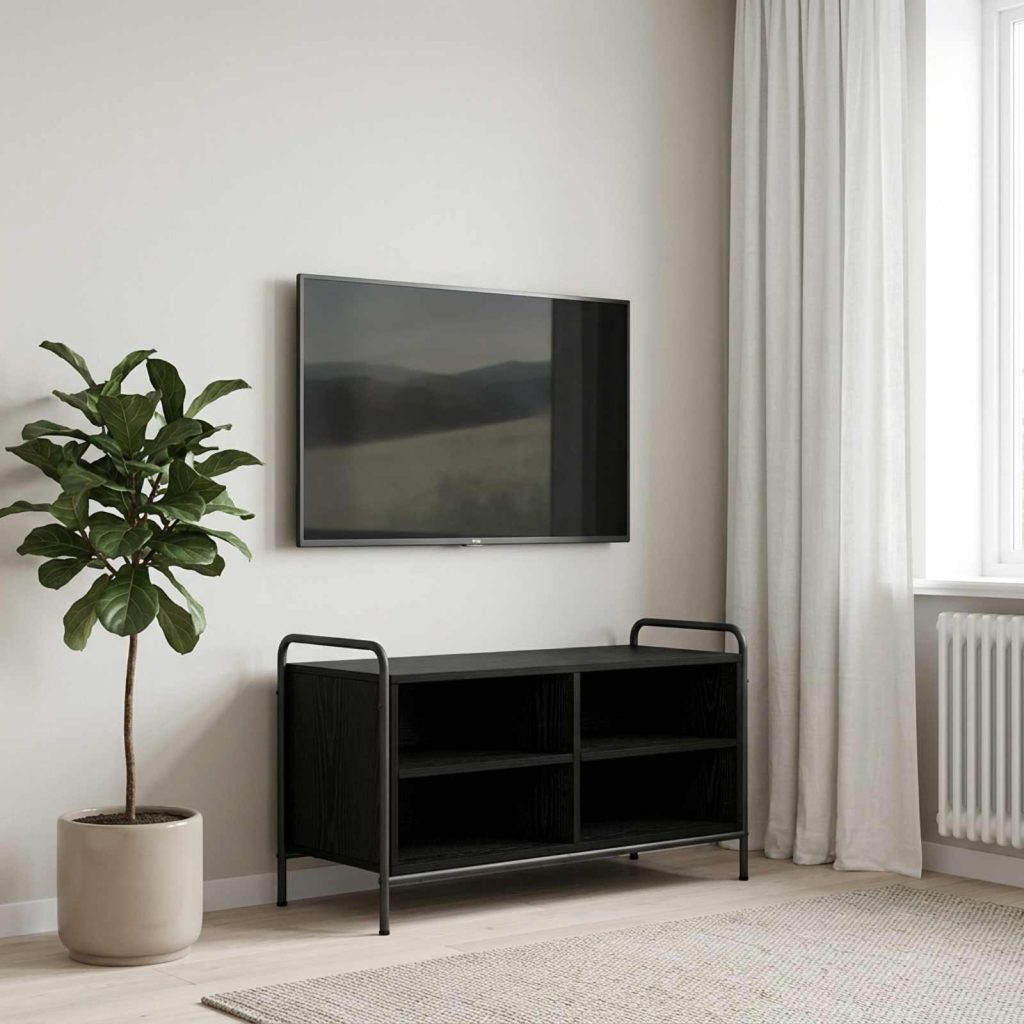 TV-kaappi 140 x 39,5 x 50 cm Musta tammi Tekninen puu