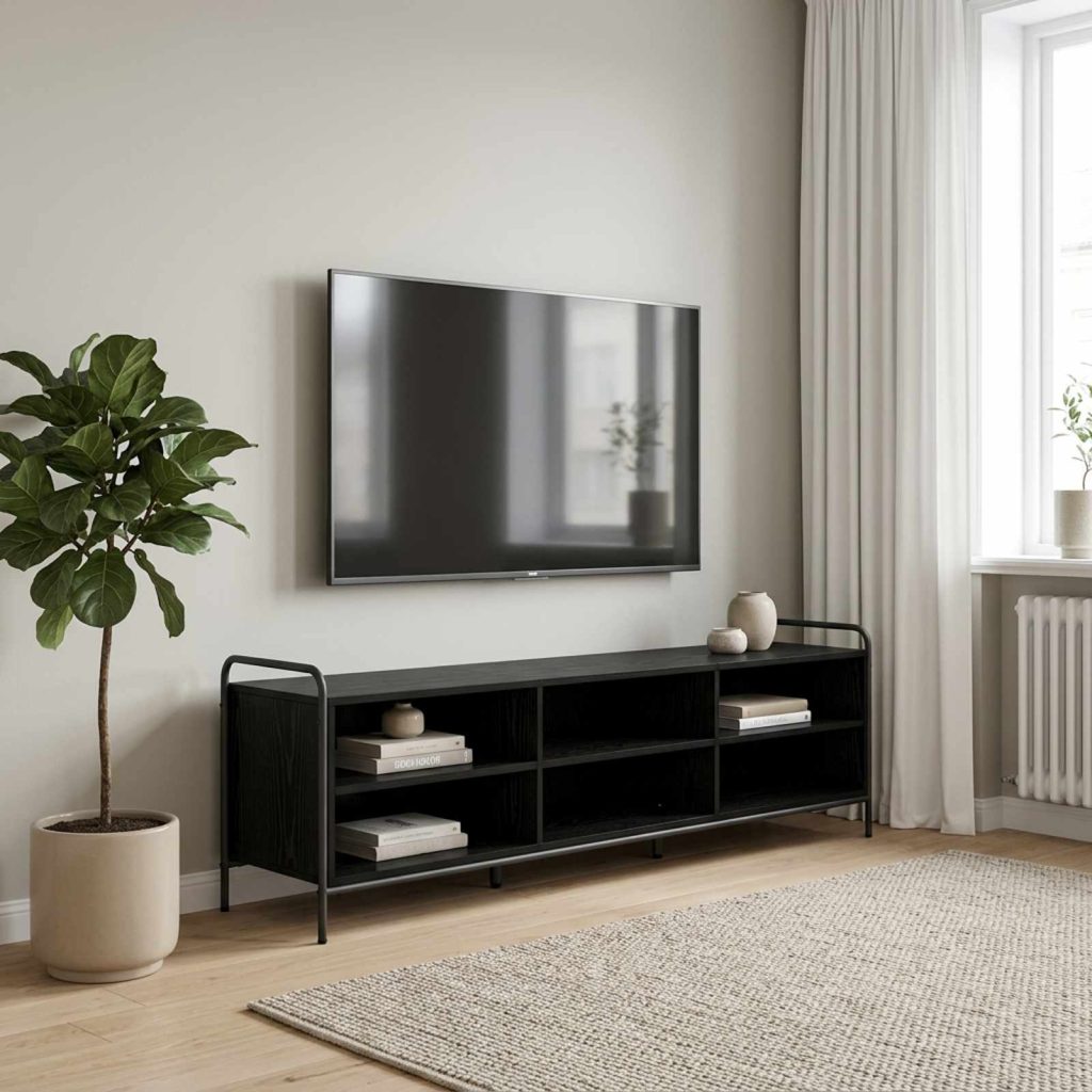 TV-kaappi 140 x 39,5 x 50 cm Musta tammi Tekninen puu