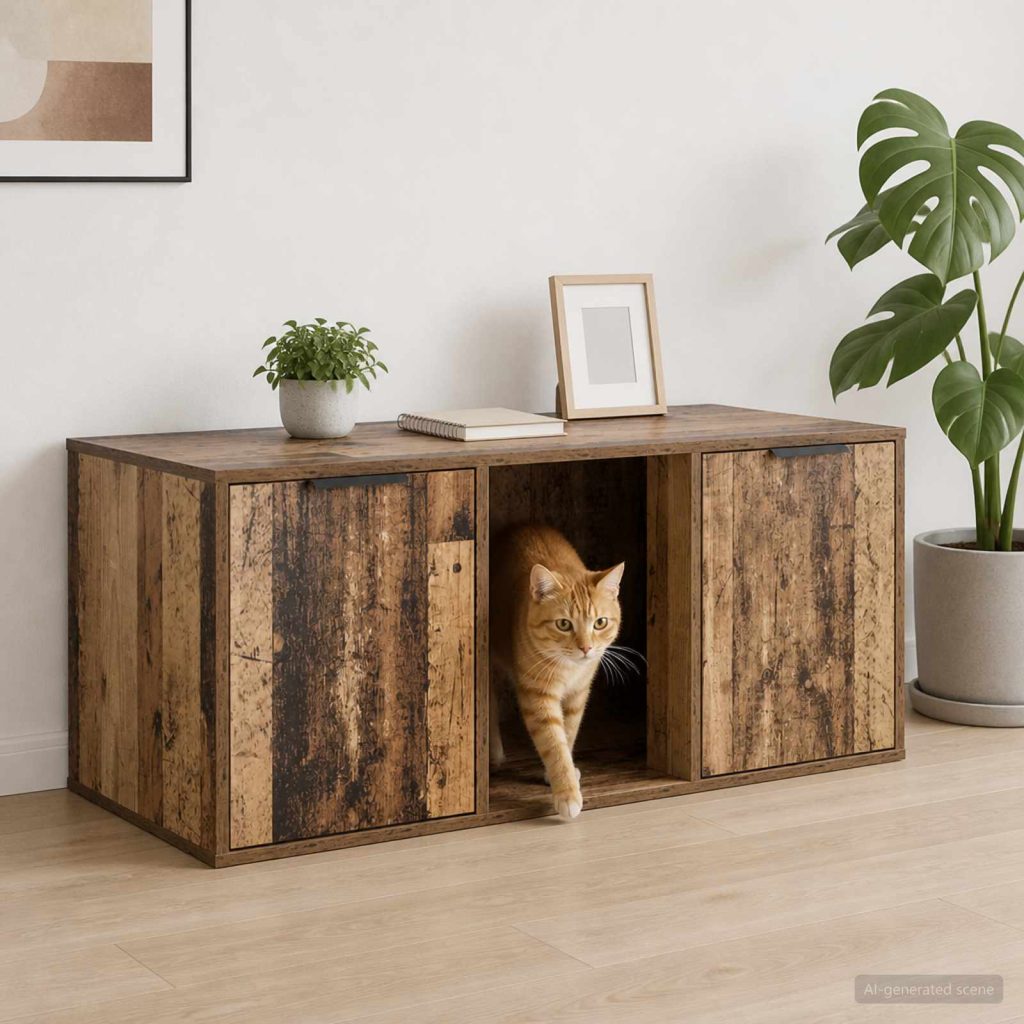 Kissakotelo Huonekalu Vanha puu 100 x 49 x 45 cm Tekninen puu