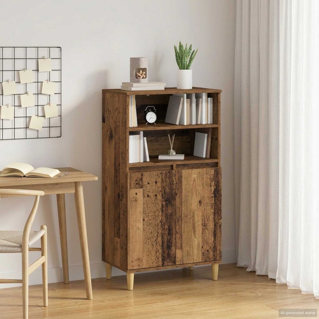 Korkea kaappi Vanha puu 60 x 36 x 110 cm Tekninen puu