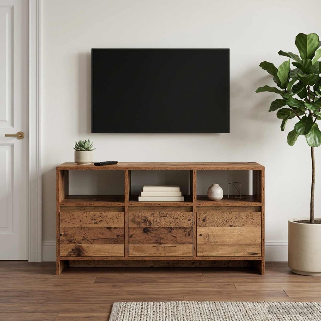 TV-kaappi 102 x 37,5 x 52,5 cm Vanha puu Tekninen puu