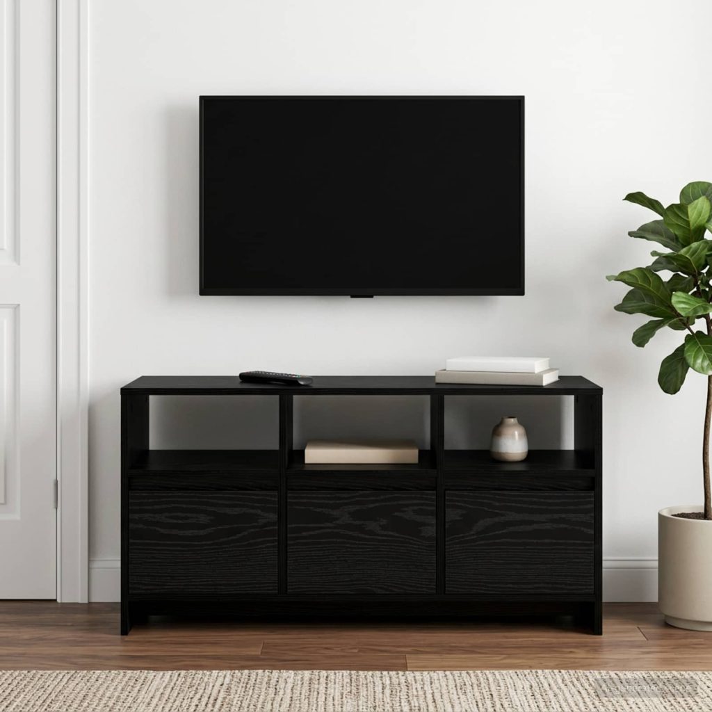 TV-kaappi 102 x 37,5 x 52,5 cm Musta tammi Tekninen puu