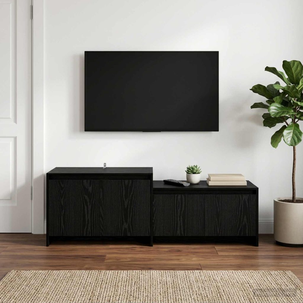 TV-kaappi 147 x 35 x 50 cm Musta tammi Tekninen puu