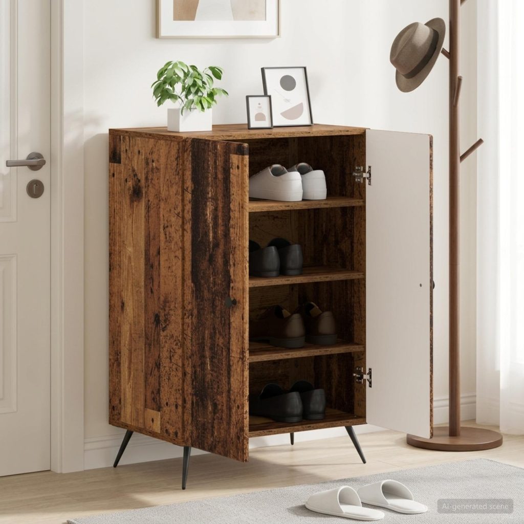 Kenkäkaappi BREDA 59,5 x 39,5 x 90 cm Tekninen puu Vanha puu