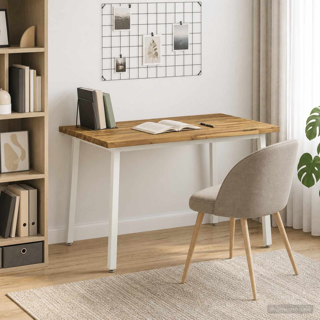 90 x 55 x 75 cm Tiheä akasiapuu valkoinen Suorakaide