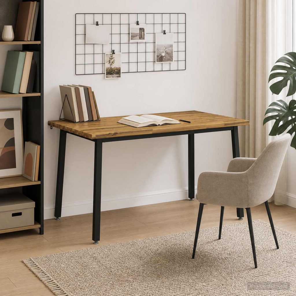 140 x 80 x 75 cm Tiheä akasiapuu Valkoinen ja musta Suorakaide