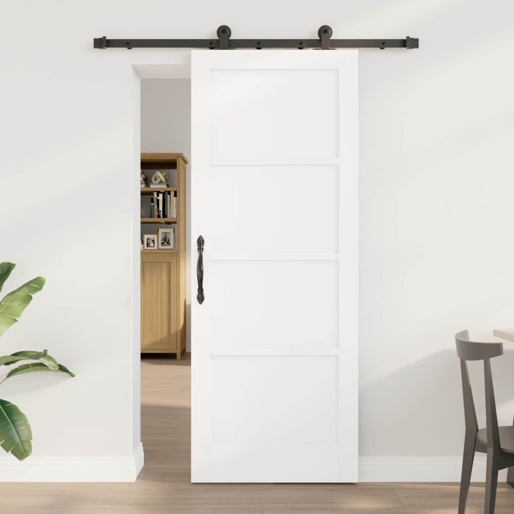 Liukuovi ORKDAL 78 x 202 cm Tekninen puu Valkoinen ja musta