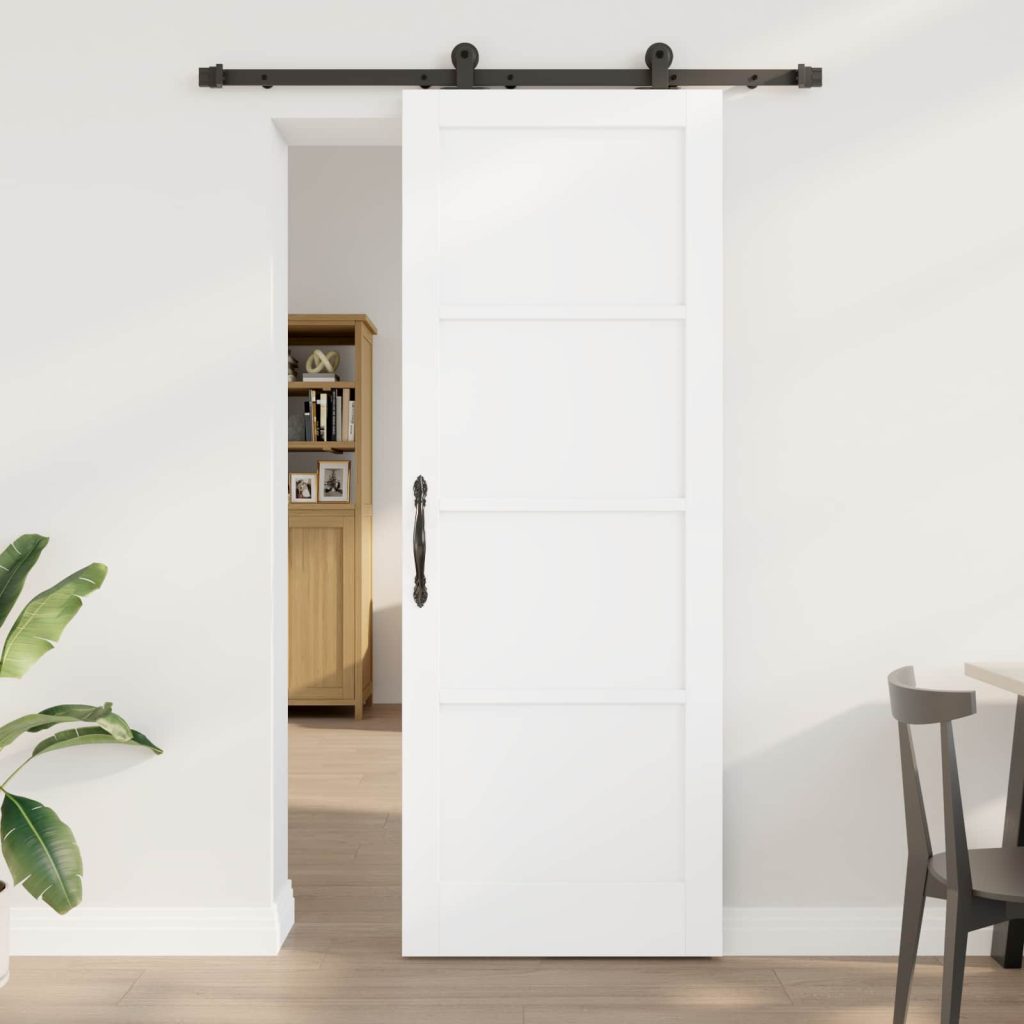 Liukuovi ORKDAL 78 x 211 cm Tekninen puu Valkoinen ja musta