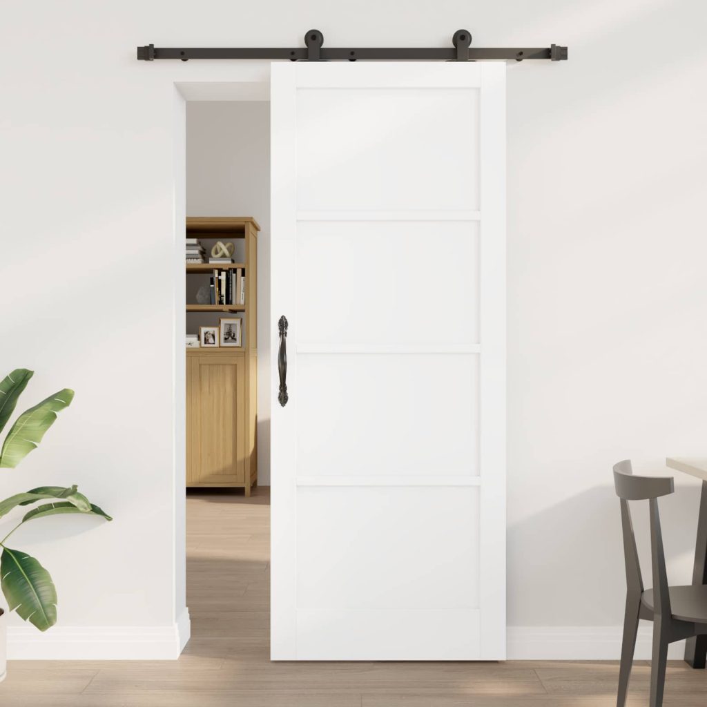Liukuovi ORKDAL 83 x 211 cm Tekninen puu Valkoinen ja musta