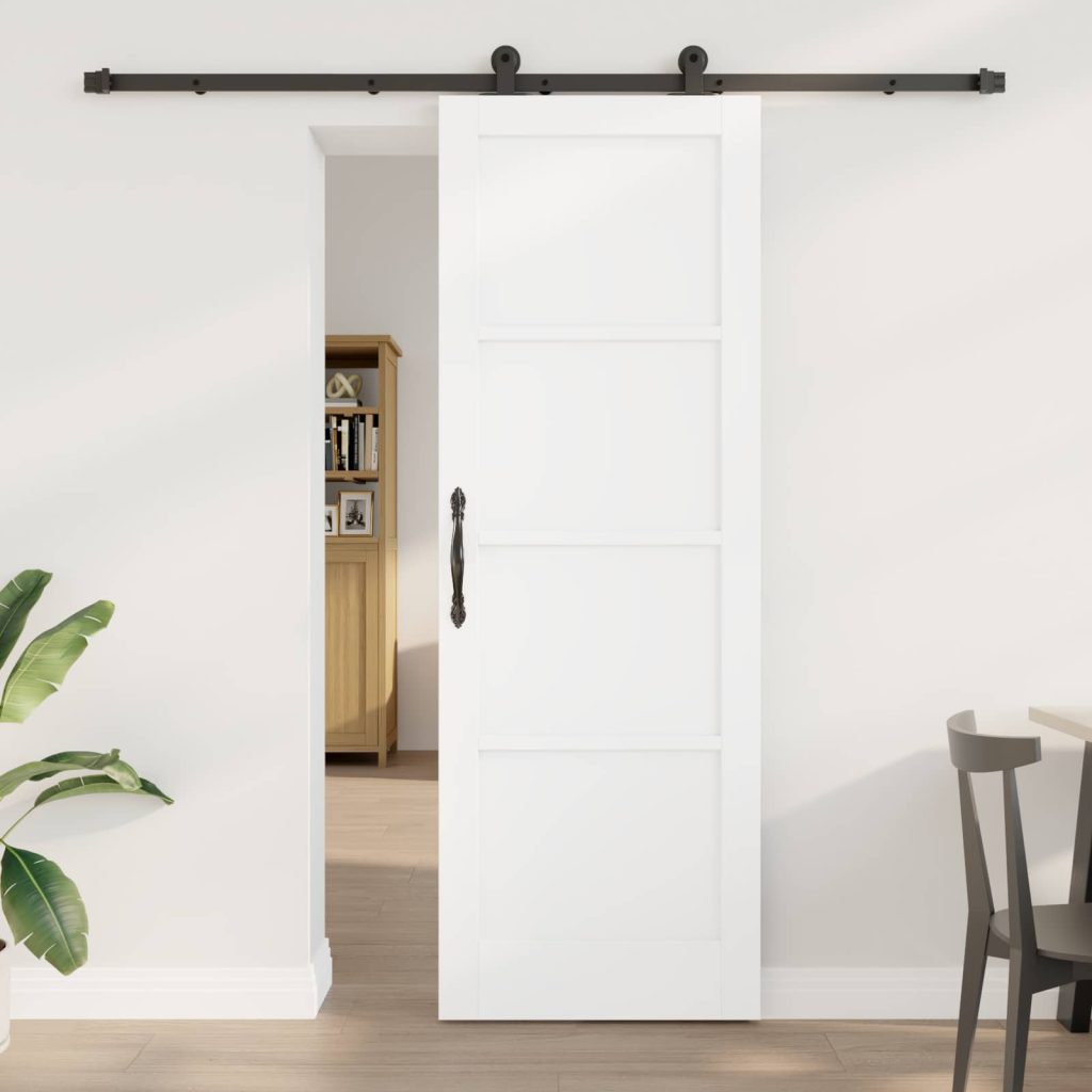 Liukuovi ORKDAL 73,5 x 211 cm Tekninen puu Valkoinen ja musta