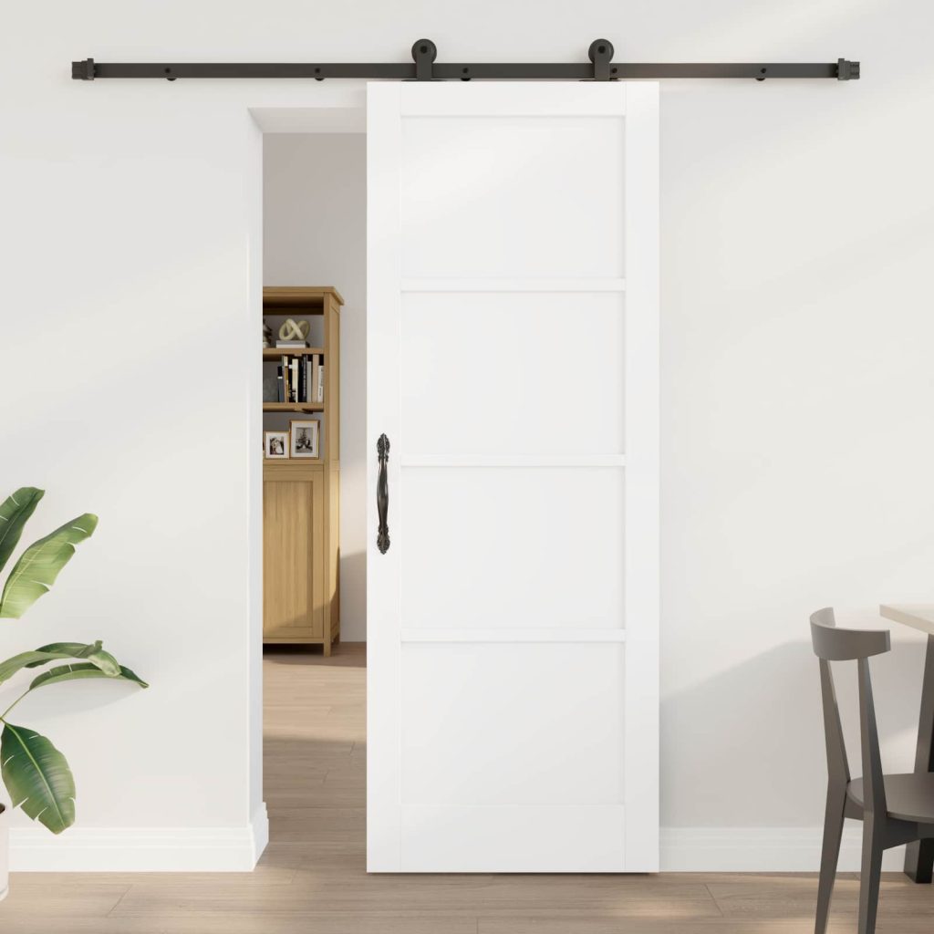 Liukuovi ORKDAL 78 x 211 cm Tekninen puu Valkoinen ja musta