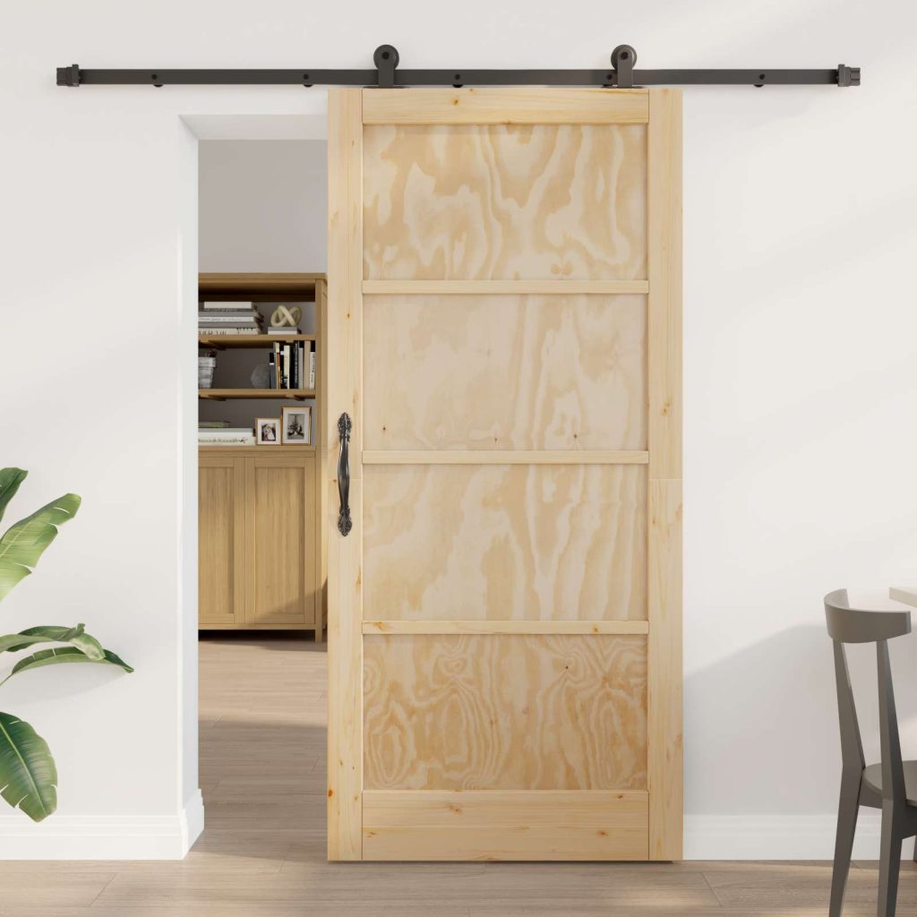 Liukuovi ORKDAL 93 x 202 cm Tekninen puu Luonnollinen ja musta