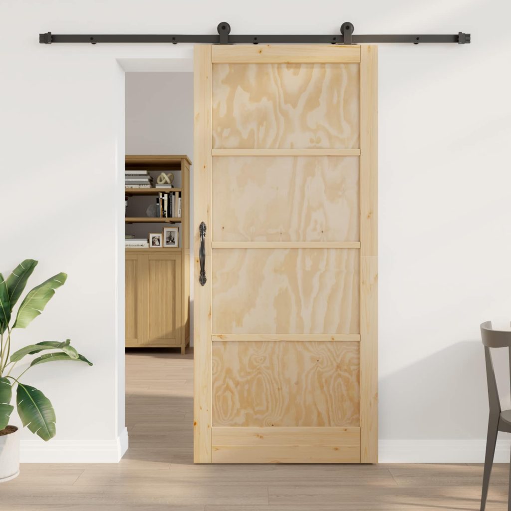Liukuovi ORKDAL 93 x 211 cm Tekninen puu Luonnollinen ja musta