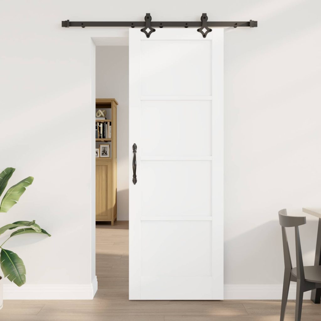 Liukuovi ORKDAL 73,5 x 211 cm Tekninen puu Valkoinen ja musta