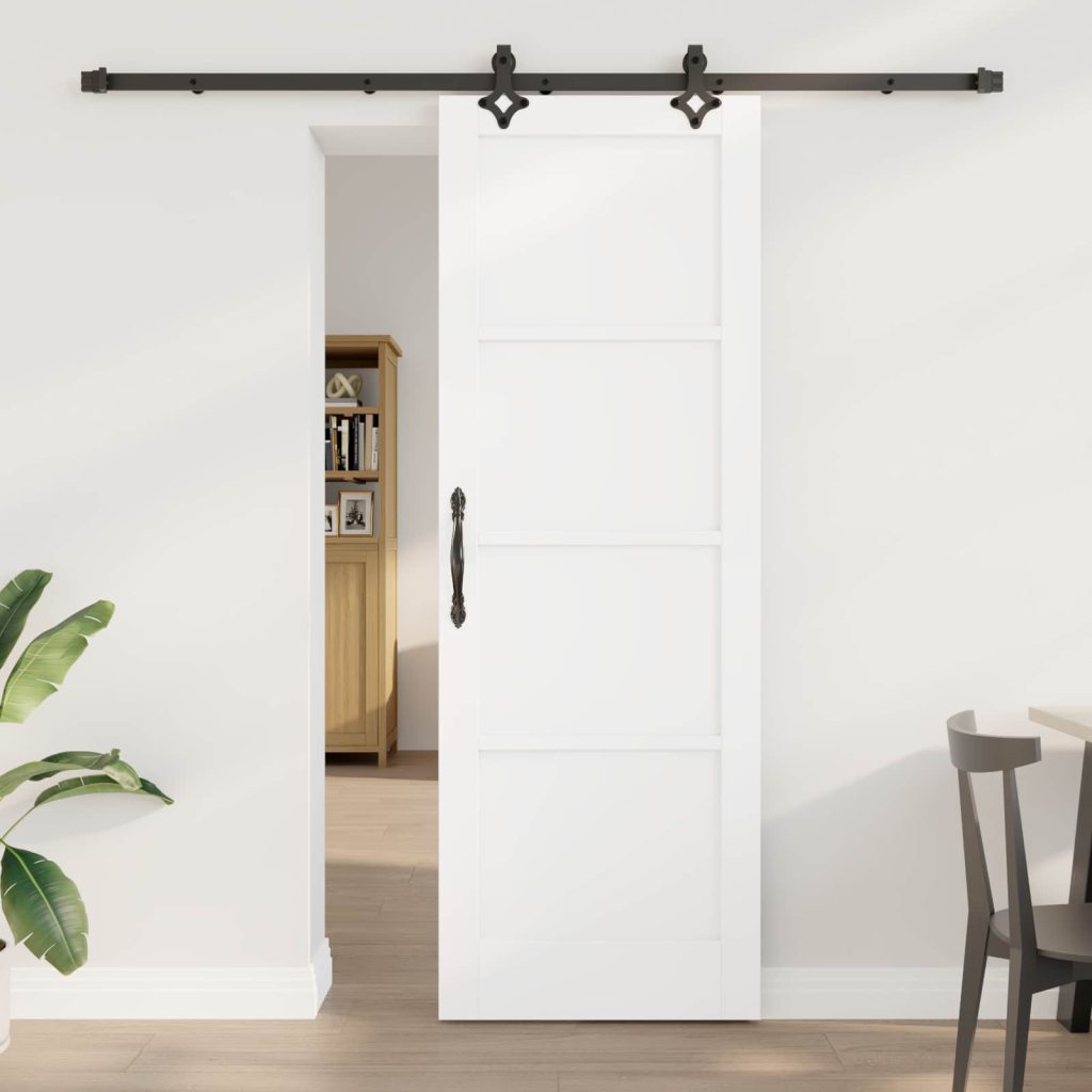 Liukuovi ORKDAL 73,5 x 211 cm Tekninen puu Valkoinen ja musta