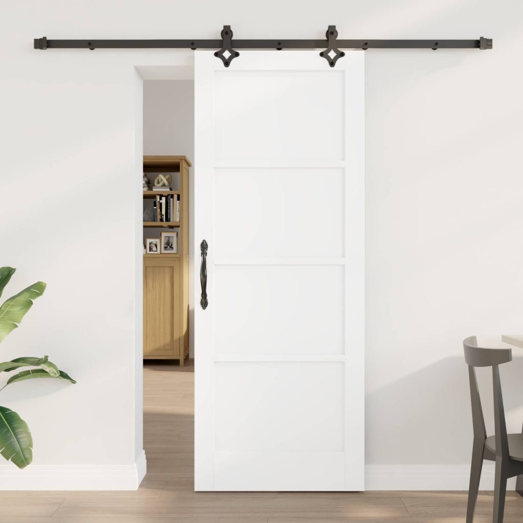 Liukuovi ORKDAL 78 x 202 cm Tekninen puu Valkoinen ja musta