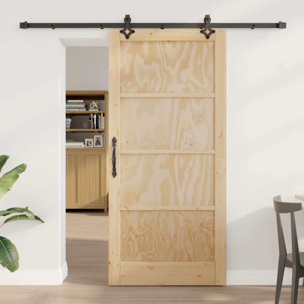 Liukuovi ORKDAL 93 x 202 cm Tekninen puu Luonnollinen ja musta