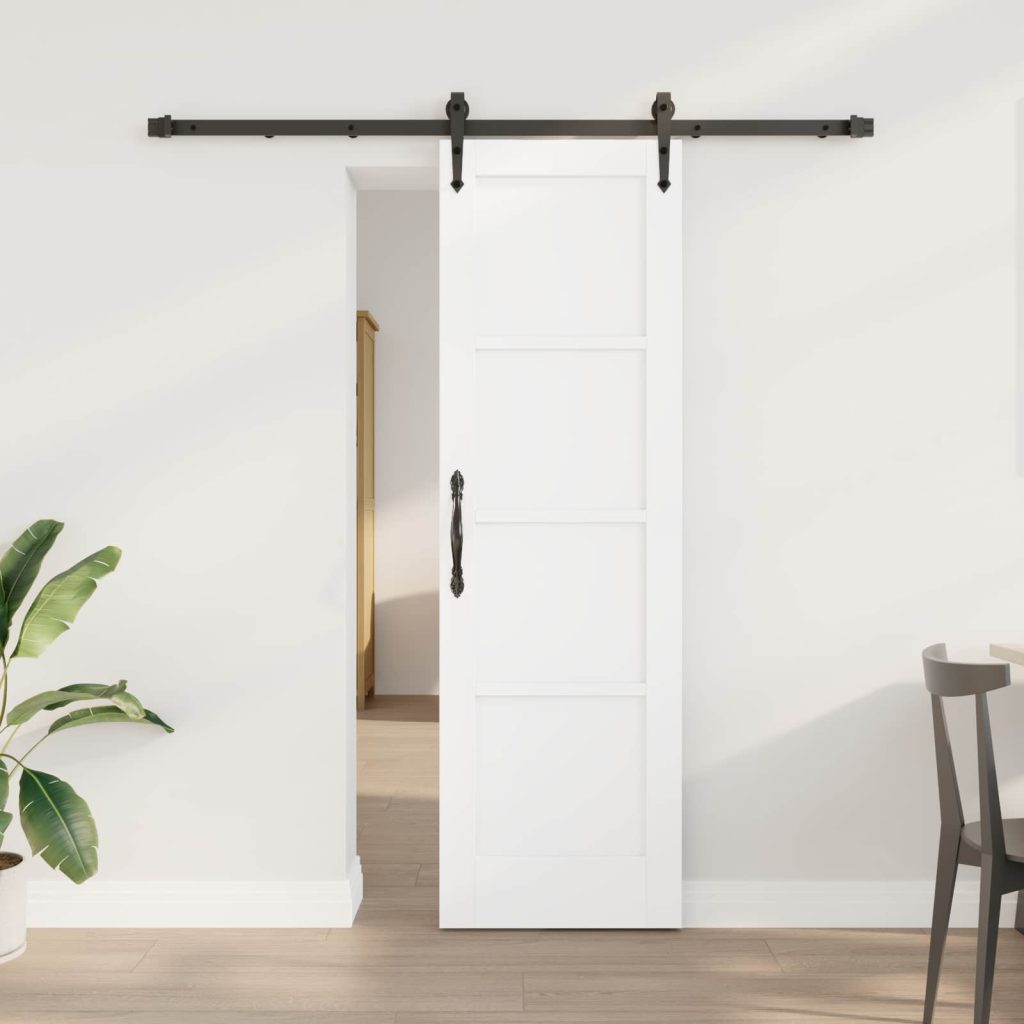 Liukuovi ORKDAL 61 x 198,5 cm Tekninen puu Valkoinen ja musta