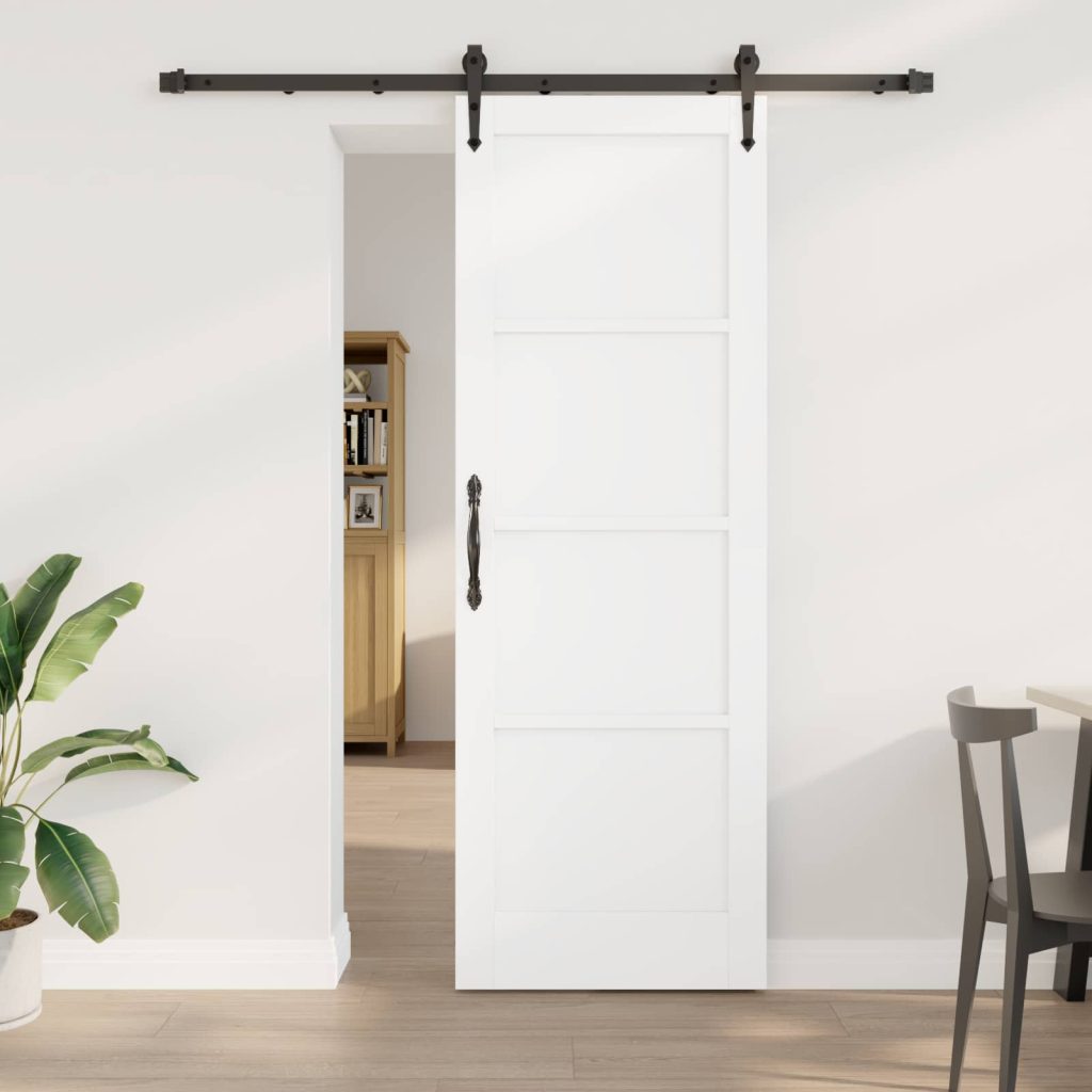 Liukuovi ORKDAL 73,5 x 211 cm Tekninen puu Valkoinen ja musta