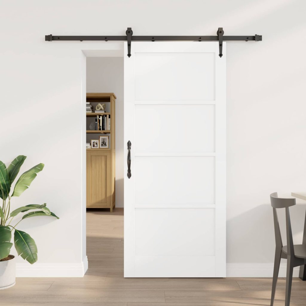Liukuovi ORKDAL 78 x 202 cm Tekninen puu Valkoinen ja musta