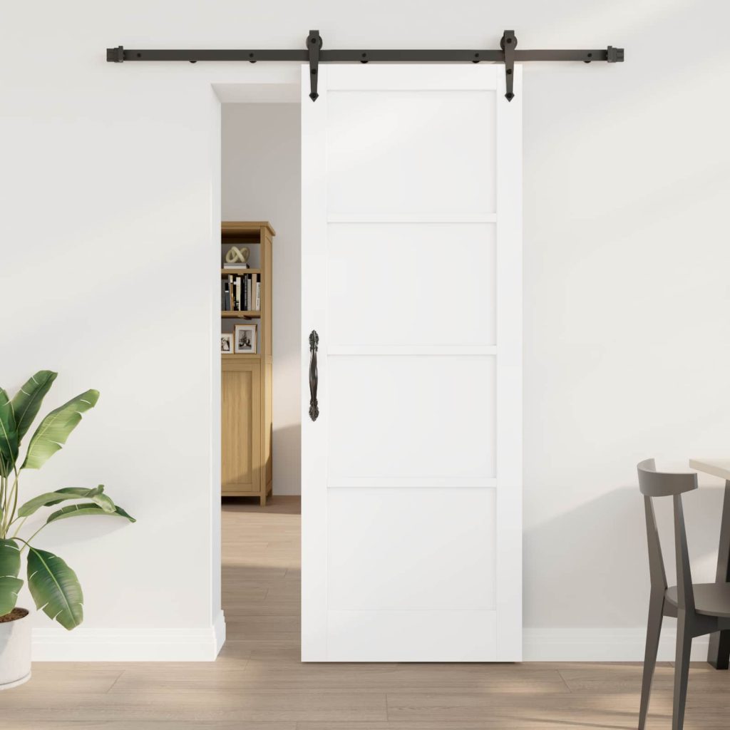 Liukuovi ORKDAL 78 x 211 cm Tekninen puu Valkoinen ja musta