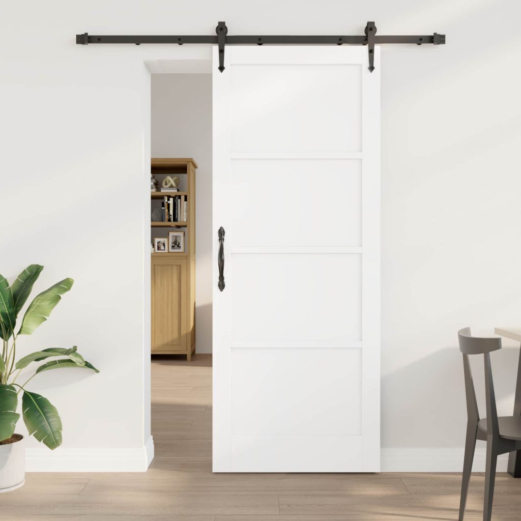 Liukuovi ORKDAL 83 x 211 cm Tekninen puu Valkoinen ja musta