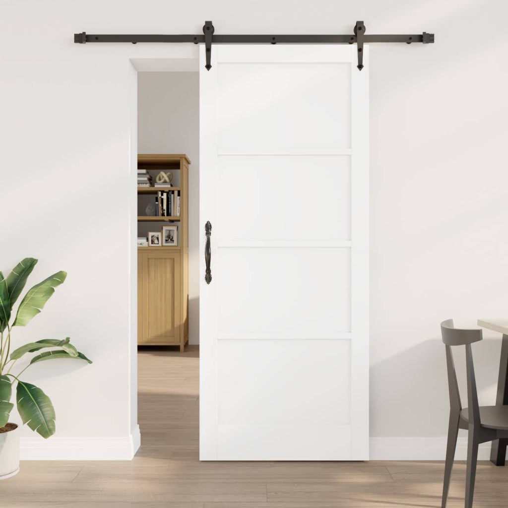 Liukuovi ORKDAL 86 x 211 cm Tekninen puu Valkoinen ja musta