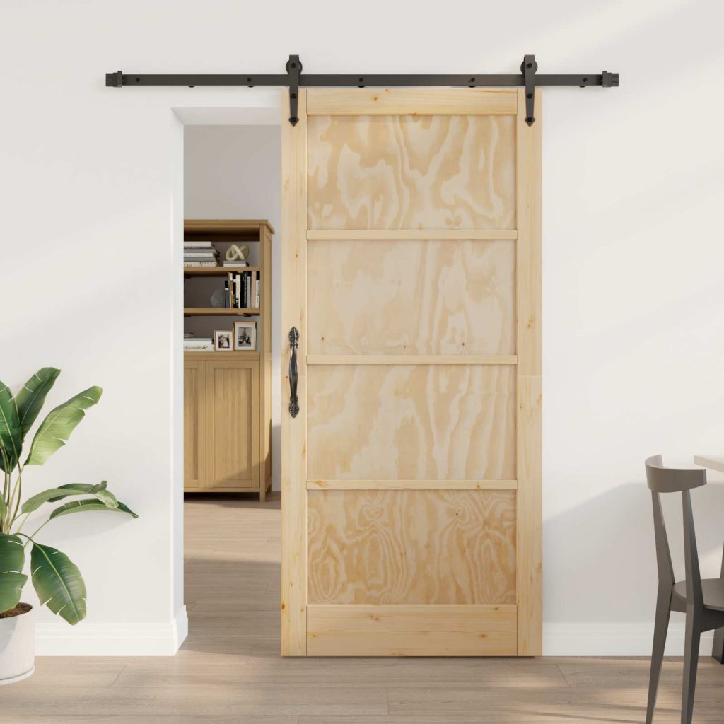 Liukuovi ORKDAL 93 x 202 cm Tekninen puu Luonnollinen ja musta