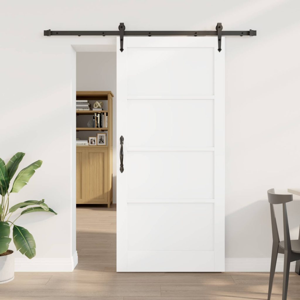 Liukuovi ORKDAL 93 x 202 cm Tekninen puu Valkoinen ja musta
