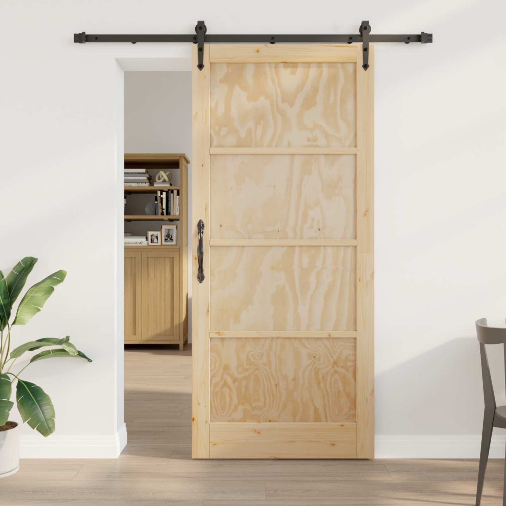 Liukuovi ORKDAL 93 x 211 cm Tekninen puu Luonnollinen ja musta