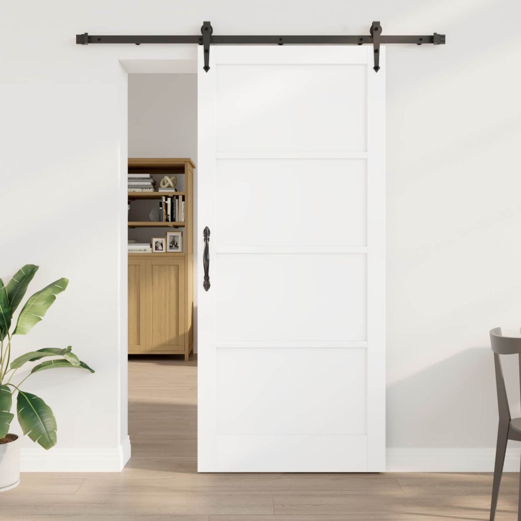 Liukuovi ORKDAL 93 x 211 cm Tekninen puu Valkoinen ja musta