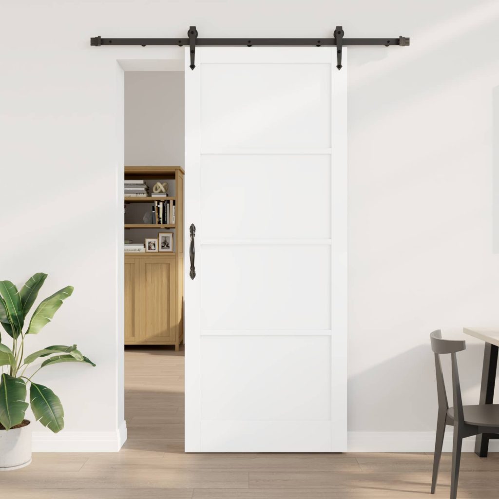 Liukuovi ORKDAL 93 x 232 cm Tekninen puu Valkoinen ja musta