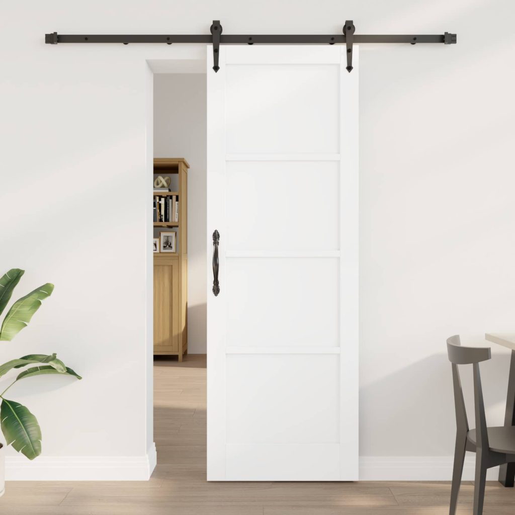 Liukuovi ORKDAL 73,5 x 211 cm Tekninen puu Valkoinen ja musta