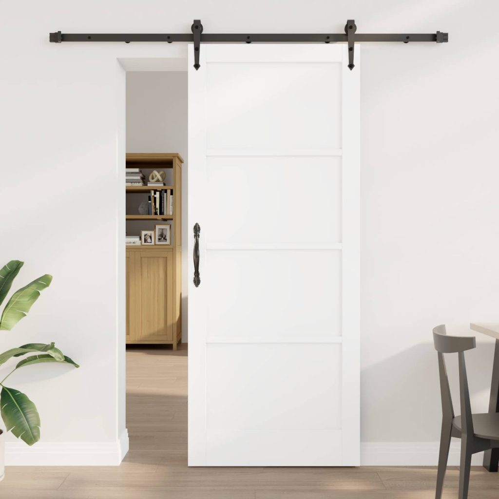 Liukuovi ORKDAL 86 x 211 cm Tekninen puu Valkoinen ja musta