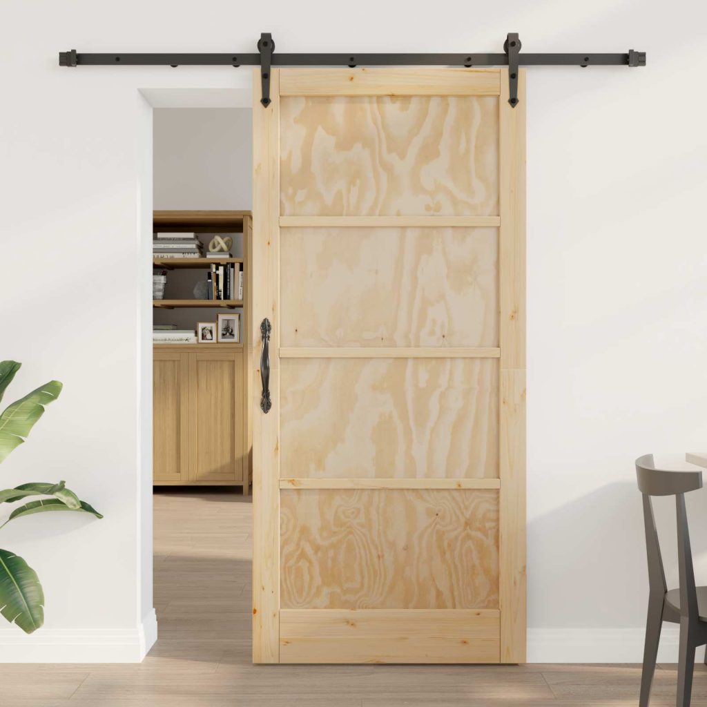 Liukuovi ORKDAL 93 x 202 cm Tekninen puu Luonnollinen ja musta