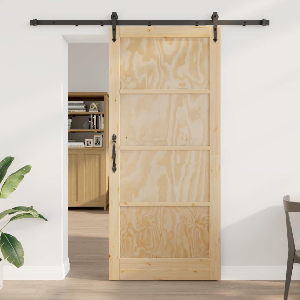 Liukuovi ORKDAL 93 x 211 cm Tekninen puu Luonnollinen ja musta