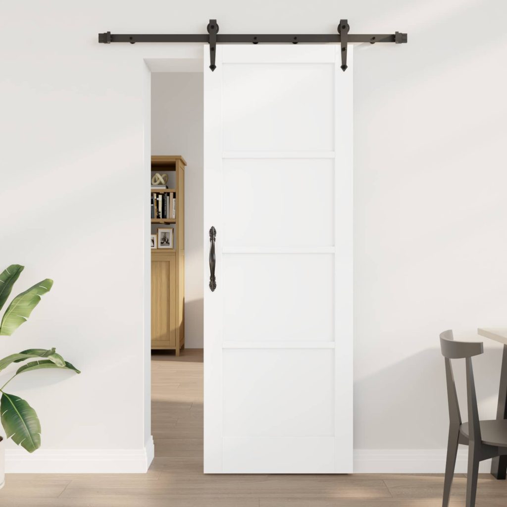 Liukuovi ORKDAL 73,5 x 211 cm Tekninen puu Valkoinen ja musta