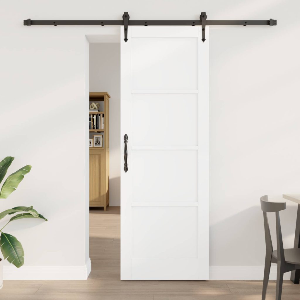 Liukuovi ORKDAL 73,5 x 211 cm Tekninen puu Valkoinen ja musta