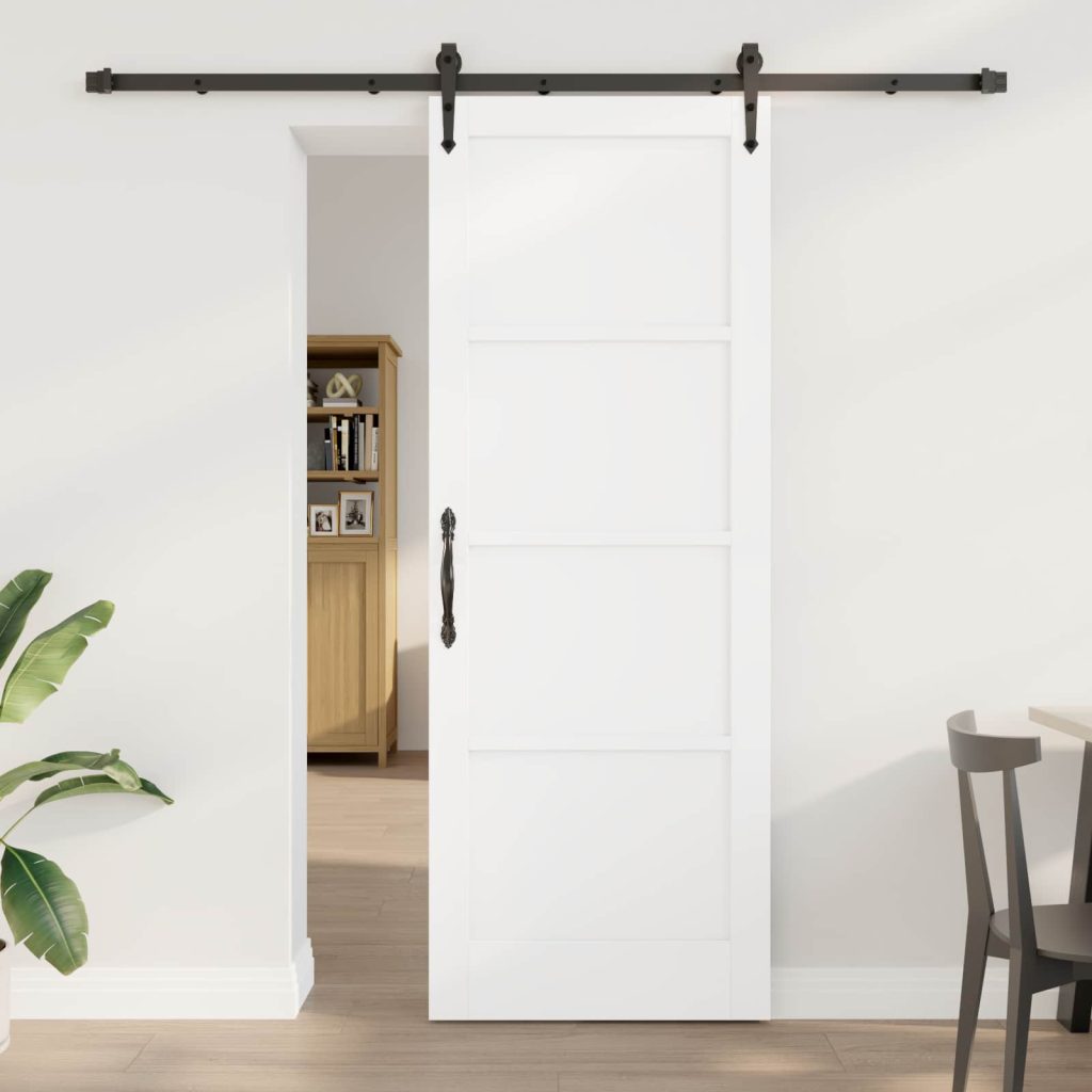 Liukuovi ORKDAL 78 x 211 cm Tekninen puu Valkoinen ja musta