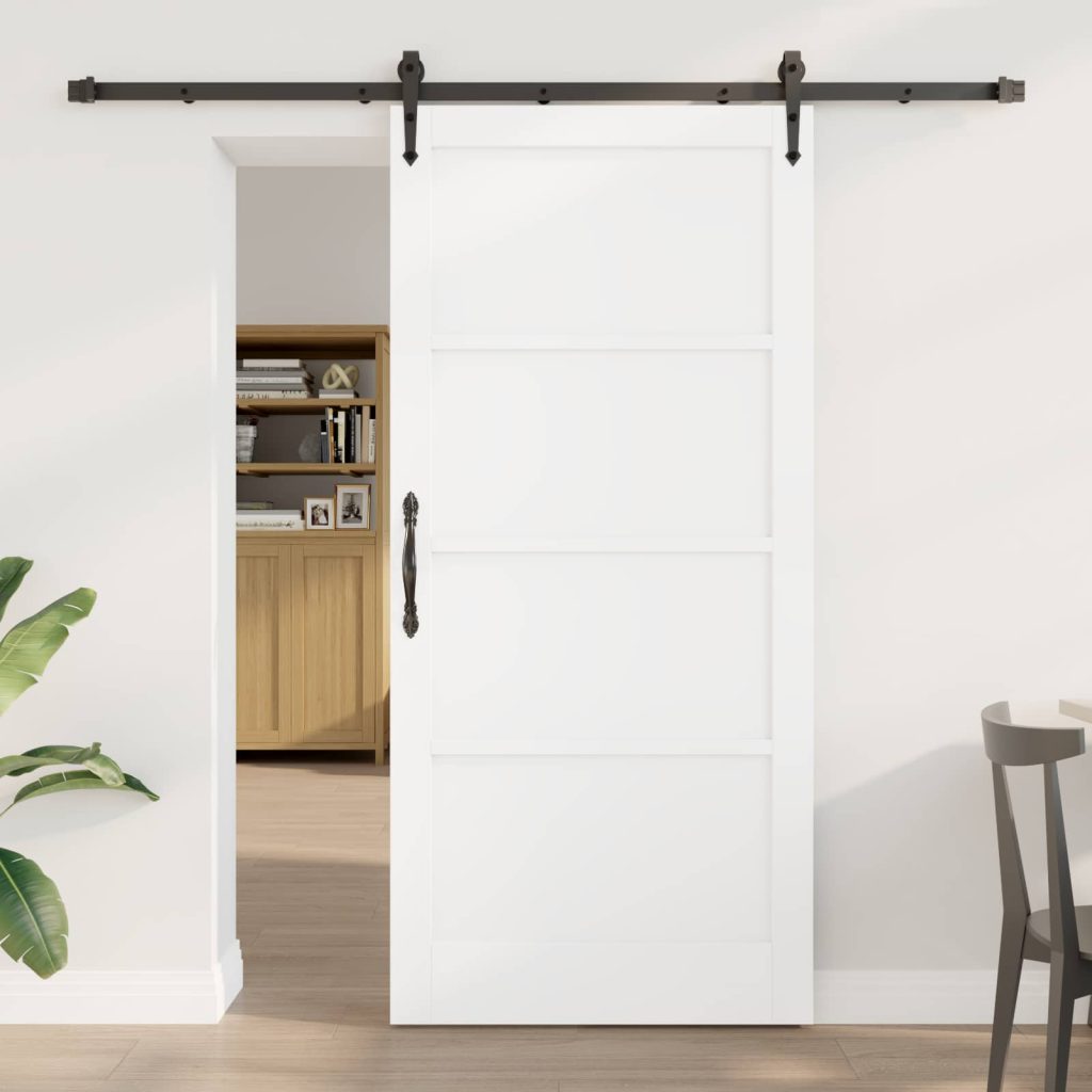 Liukuovi ORKDAL 93 x 202 cm Tekninen puu Valkoinen ja musta