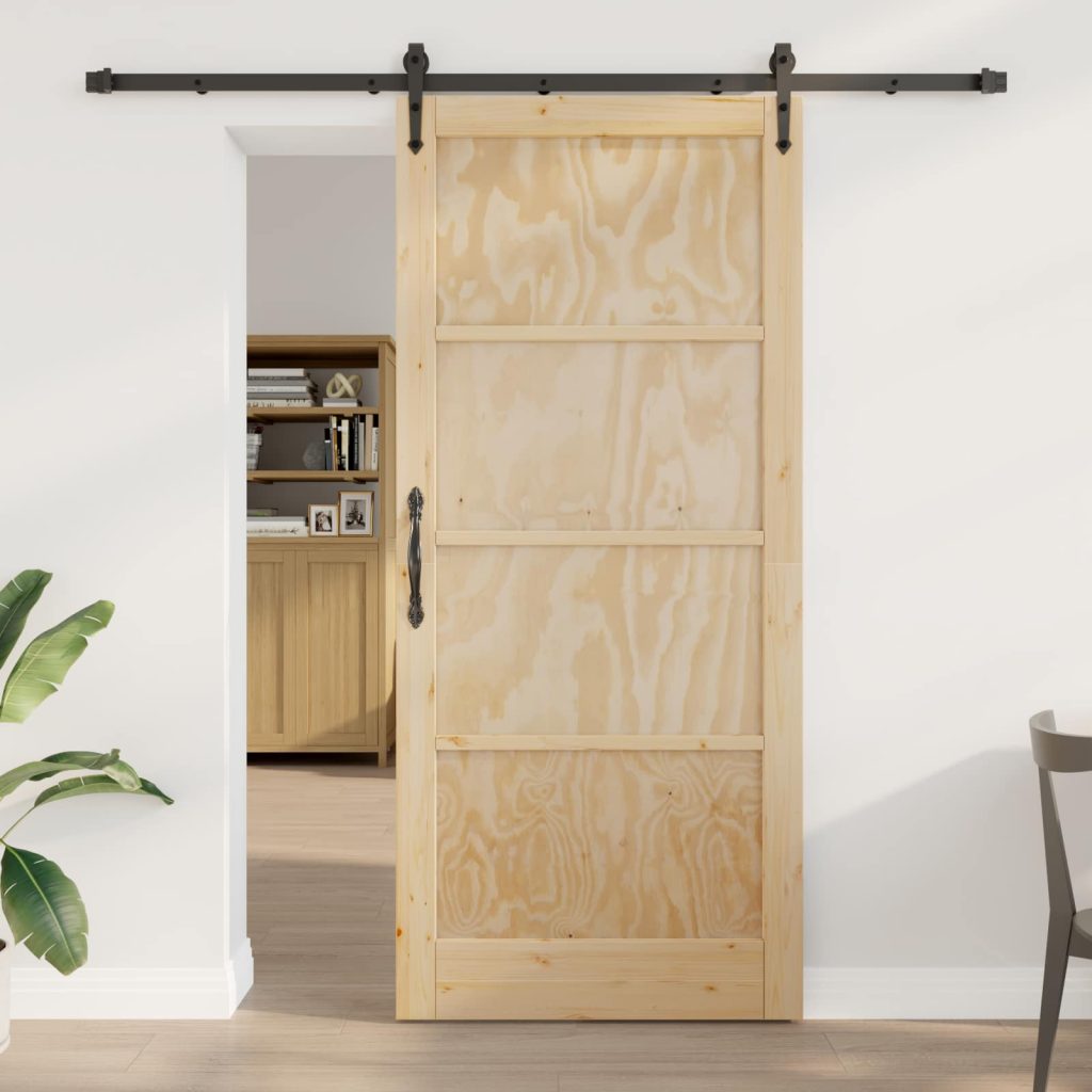 Liukuovi ORKDAL 93 x 211 cm Tekninen puu Luonnollinen ja musta
