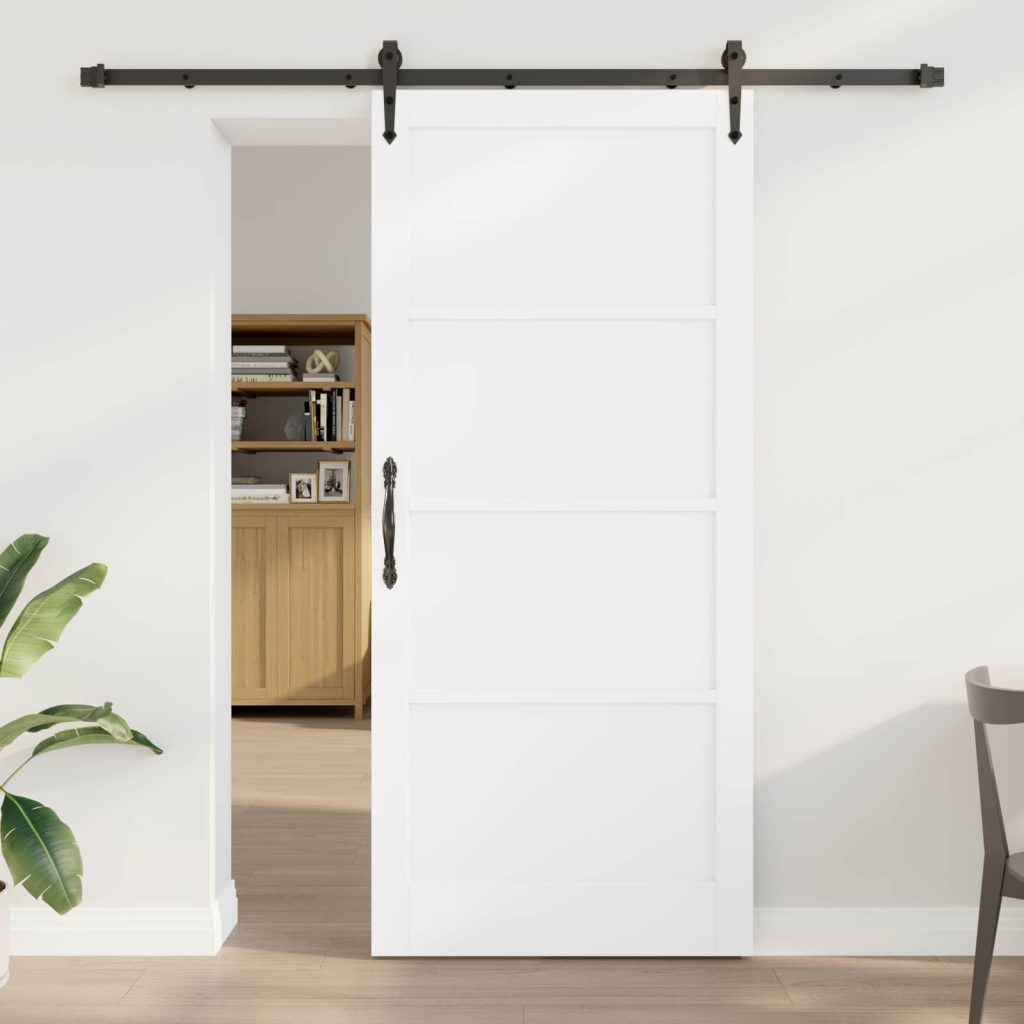 Liukuovi ORKDAL 93 x 211 cm Tekninen puu Valkoinen ja musta
